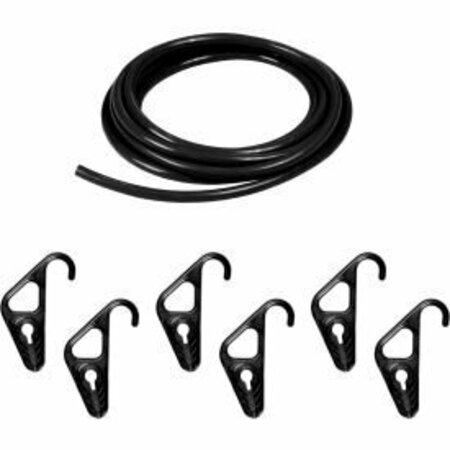 OUR REMEDY The Better Bungee&#153; BBR10516BK Bungee Kit - 10 ft. x 5/16" Cords & 6 Adjustable Hooks - Black BBR10516BK
